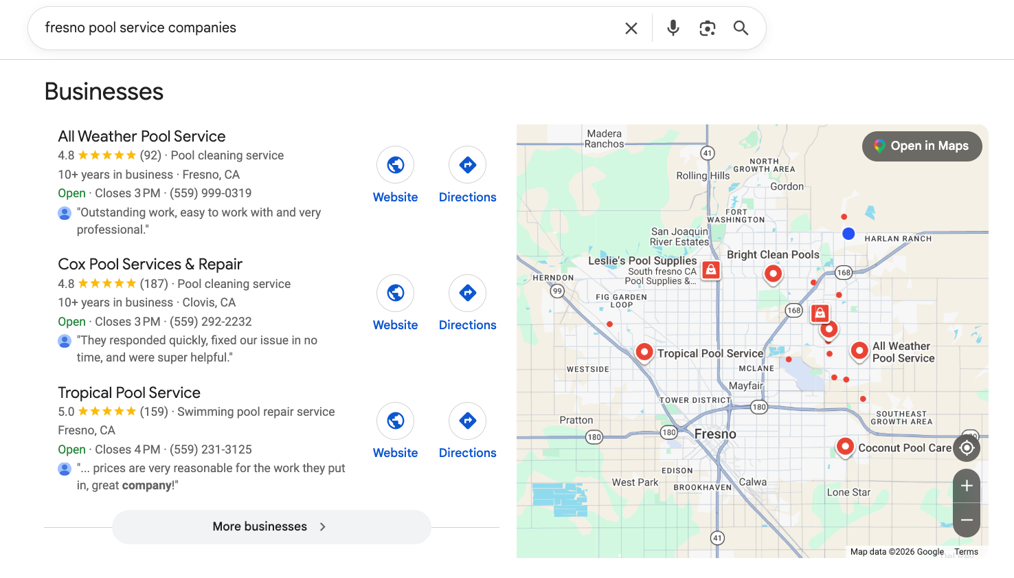 Fresno Google Map Pack