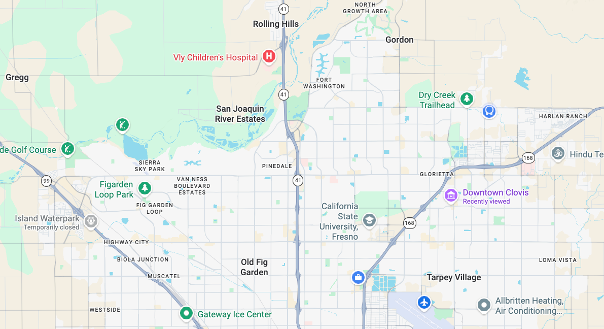Google Maps - Fresno & Clovis